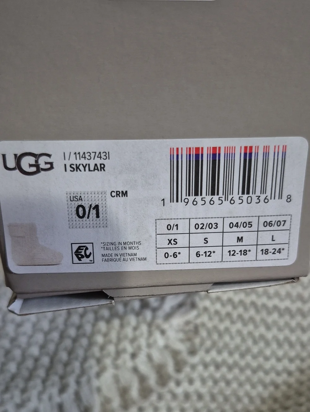 UGG Skylar Infant Booties. NWT. 0/1. XS. 0-6 Month.